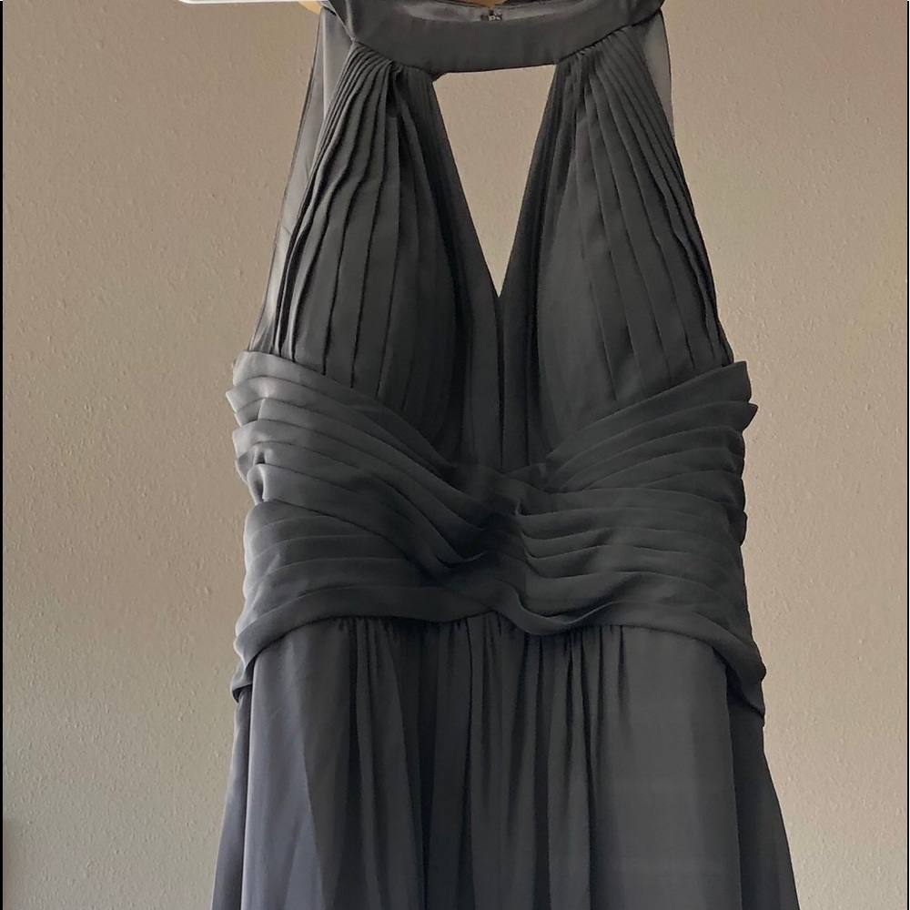 Steel Grey Alicepub Keyhole Bridesmaid Dress Long